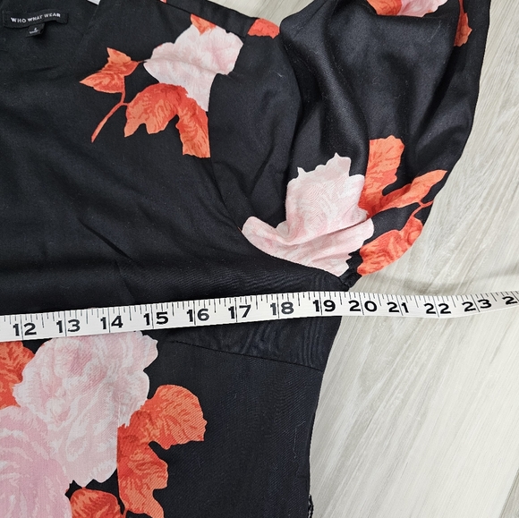 Who What Wear Floral Black and Pink Dress Sz L - Picture 10 of 10
